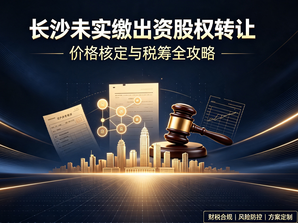 长沙未实缴出资股权转让价格核定与税筹全攻略