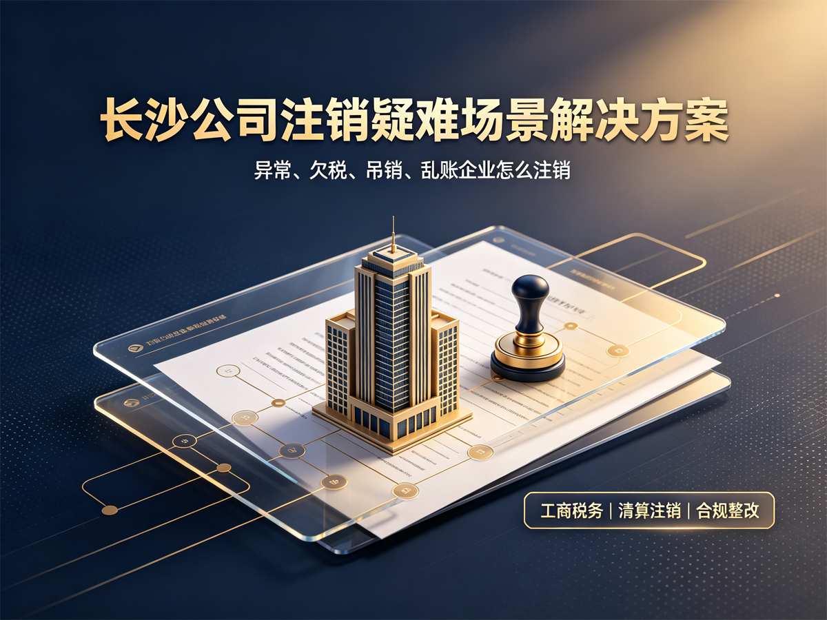 长沙公司注销疑难场景解决方案：异常、欠税、吊销、乱账企业怎么注销