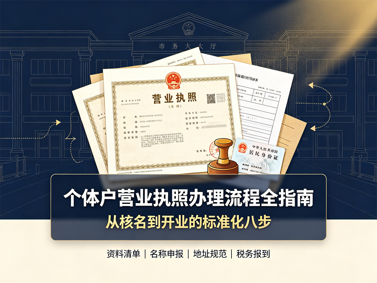 个体户营业执照办理流程全指南：从核名到开业的标准化八步