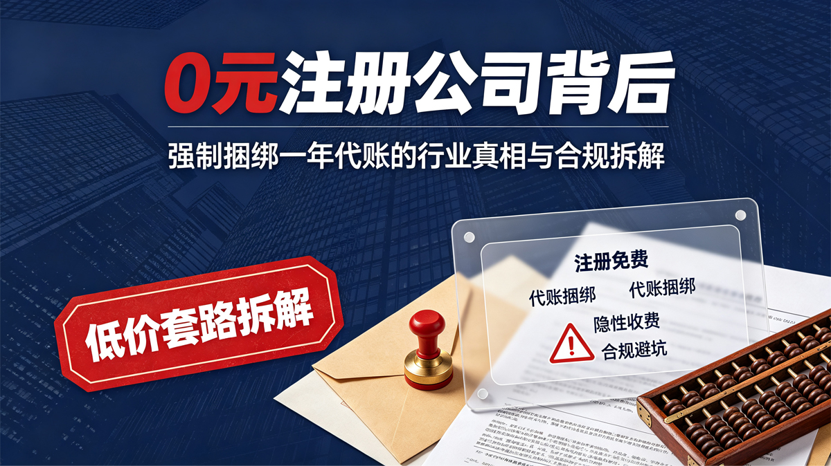 0元注册公司背后，强制捆绑一年代账的行业真相与合规拆解