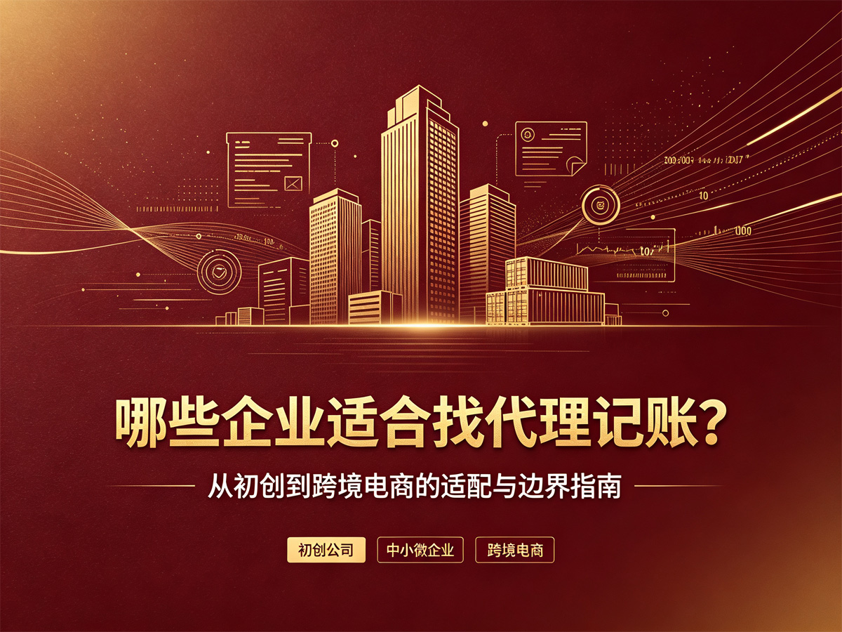 哪些企业适合找代理记账？从初创到跨境电商的适配与边界指南