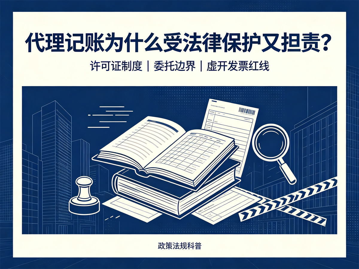 代理记账为什么受法律保护又担责？许可证制度、委托边界与虚开发票红线一次讲清（政策法规科普）